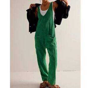 WE THE FREE NWT High Roller Green Cord Overalls Corduroy Green Women's XS